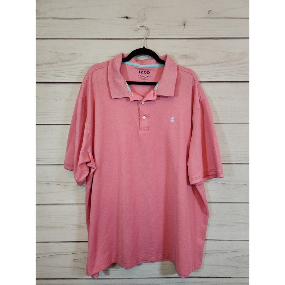 Izod Advantage Performance Men's Pink‎ Stretch Short Sleeve Polo Shirt Size 3XLT